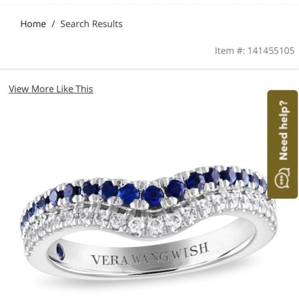 Red Silver and Blue Elegant Wavy Ring